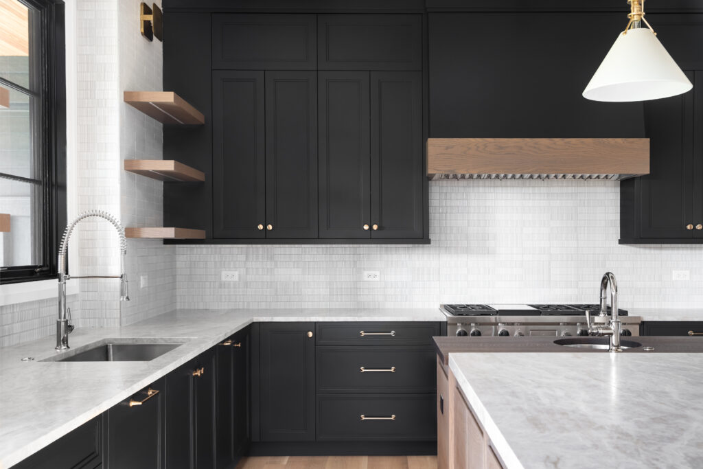 black kitchen cabinets